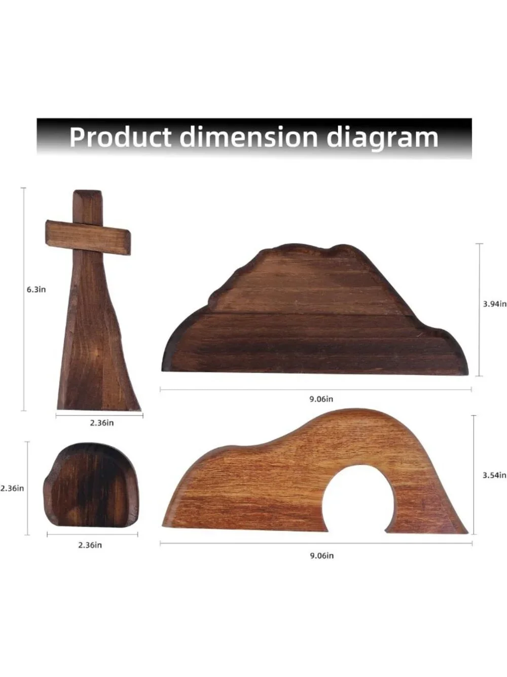 Easter Decoration Set - Wooden Cross, Empty Tomb Display, Nativity Scene Gift